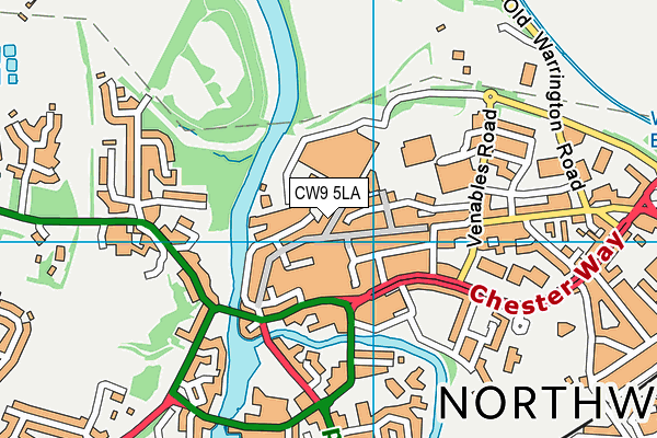 CW9 5LA map - OS VectorMap District (Ordnance Survey)