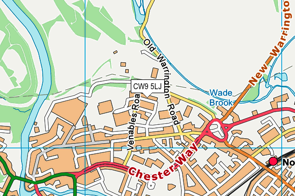 CW9 5LJ map - OS VectorMap District (Ordnance Survey)