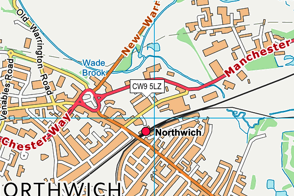 CW9 5LZ map - OS VectorMap District (Ordnance Survey)