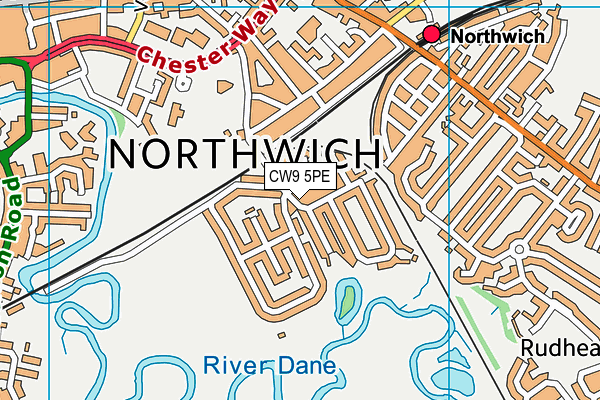 CW9 5PE map - OS VectorMap District (Ordnance Survey)