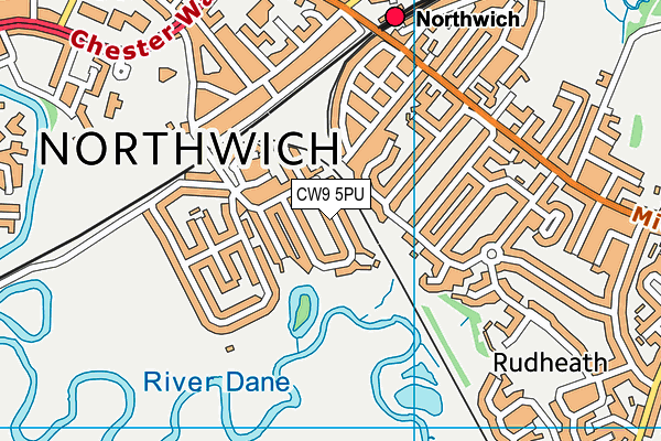 CW9 5PU map - OS VectorMap District (Ordnance Survey)