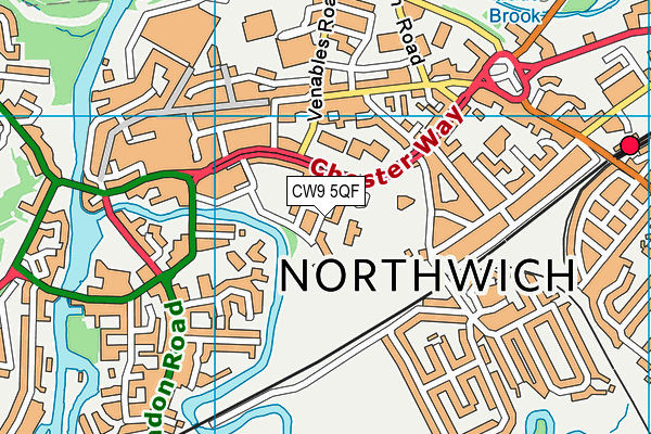 CW9 5QF map - OS VectorMap District (Ordnance Survey)