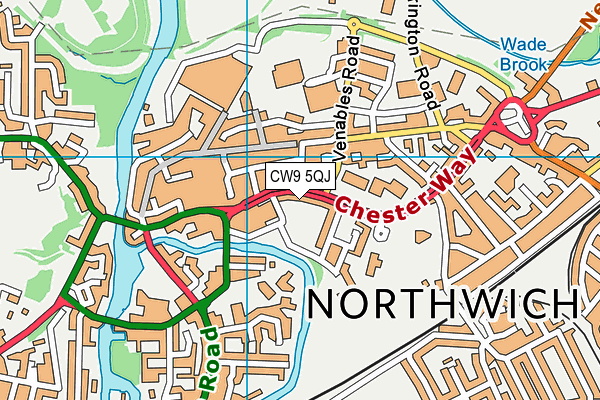 Northwich Memorial Court map (CW9 5QJ) - OS VectorMap District (Ordnance Survey)