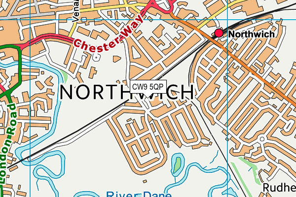 CW9 5QP map - OS VectorMap District (Ordnance Survey)