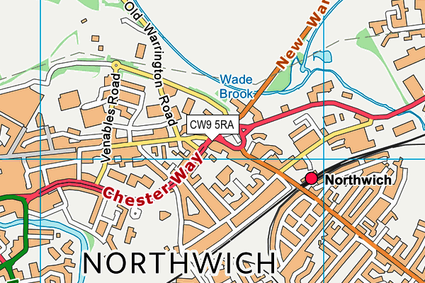 CW9 5RA map - OS VectorMap District (Ordnance Survey)