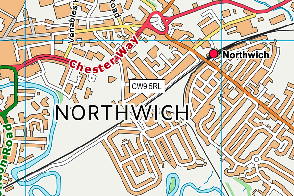 CW9 5RL map - OS VectorMap District (Ordnance Survey)