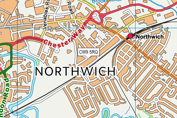 CW9 5RQ map - OS VectorMap District (Ordnance Survey)