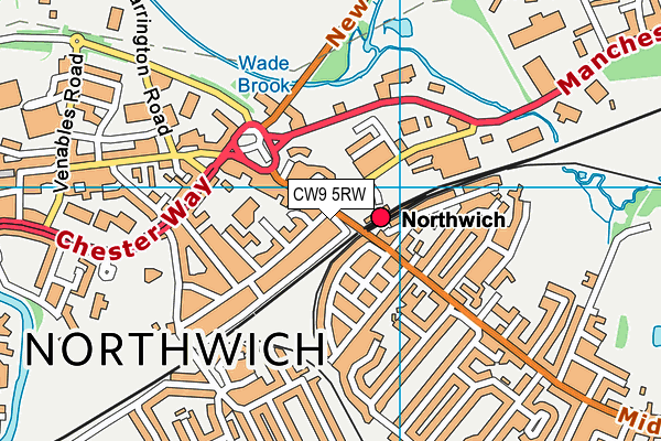 CW9 5RW map - OS VectorMap District (Ordnance Survey)