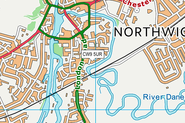 CW9 5UR map - OS VectorMap District (Ordnance Survey)