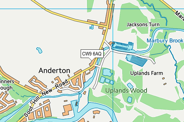 CW9 6AQ map - OS VectorMap District (Ordnance Survey)