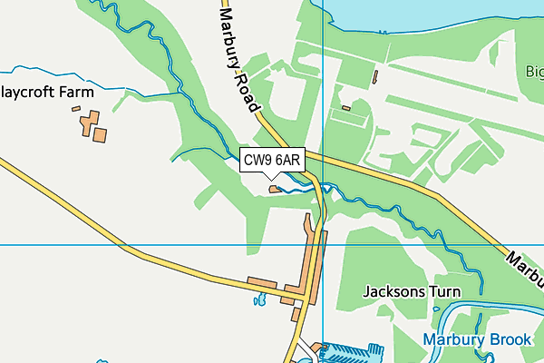 CW9 6AR map - OS VectorMap District (Ordnance Survey)