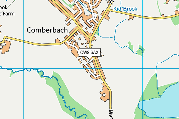 CW9 6AX map - OS VectorMap District (Ordnance Survey)