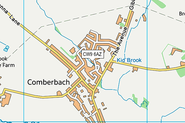 CW9 6AZ map - OS VectorMap District (Ordnance Survey)