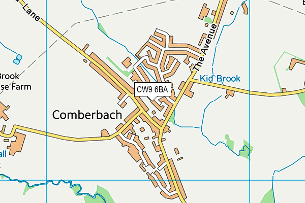 CW9 6BA map - OS VectorMap District (Ordnance Survey)