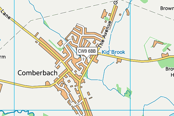 CW9 6BB map - OS VectorMap District (Ordnance Survey)