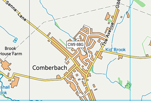 Comberbach Primary School map (CW9 6BG) - OS VectorMap District (Ordnance Survey)