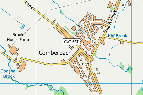 CW9 6BT map - OS VectorMap District (Ordnance Survey)