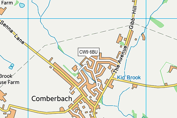 CW9 6BU map - OS VectorMap District (Ordnance Survey)