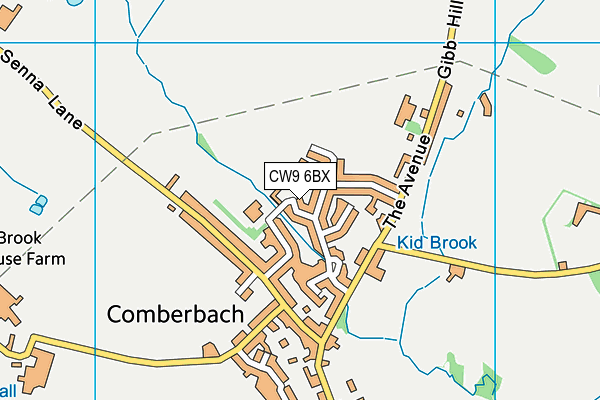 CW9 6BX map - OS VectorMap District (Ordnance Survey)