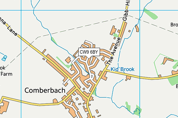 CW9 6BY map - OS VectorMap District (Ordnance Survey)