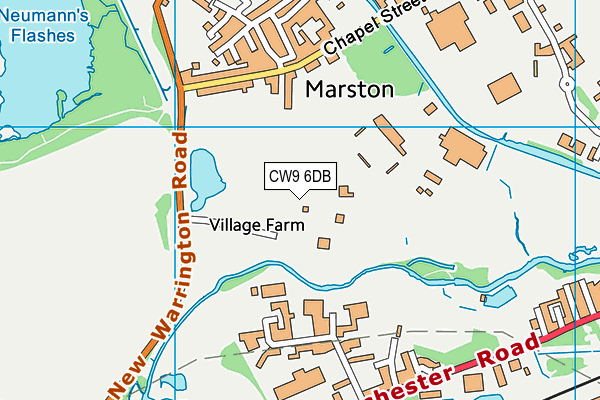 CW9 6DB map - OS VectorMap District (Ordnance Survey)