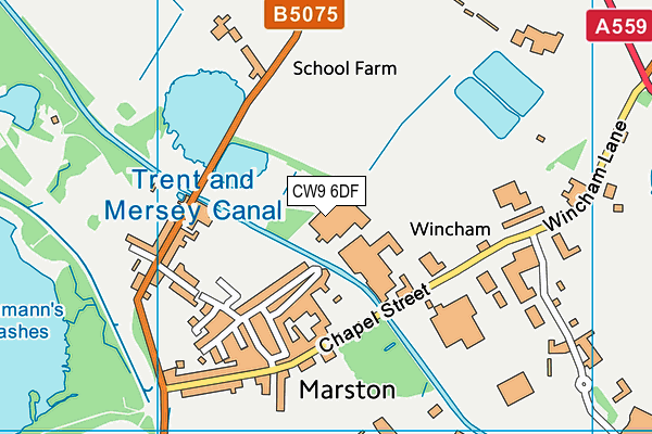 CW9 6DF map - OS VectorMap District (Ordnance Survey)