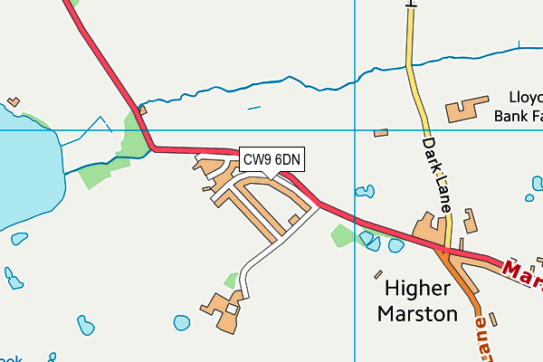 CW9 6DN map - OS VectorMap District (Ordnance Survey)