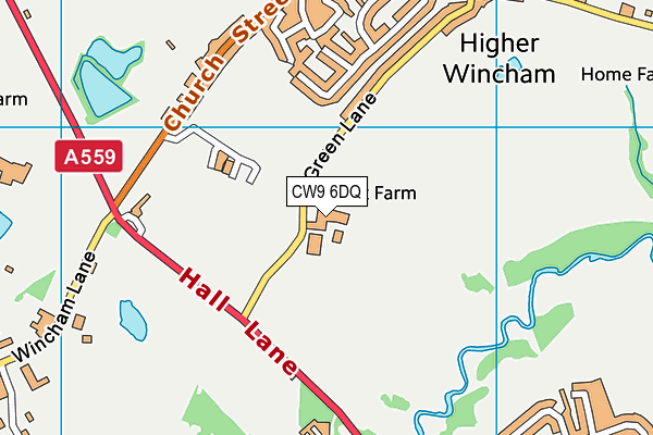 CW9 6DQ map - OS VectorMap District (Ordnance Survey)