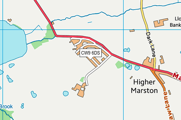 CW9 6DS map - OS VectorMap District (Ordnance Survey)