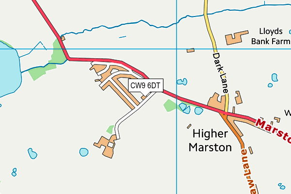 CW9 6DT map - OS VectorMap District (Ordnance Survey)