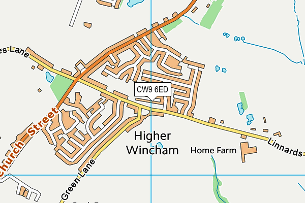 CW9 6ED map - OS VectorMap District (Ordnance Survey)