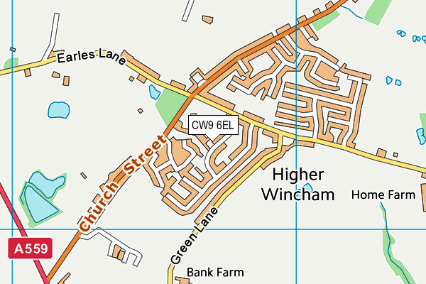 CW9 6EL map - OS VectorMap District (Ordnance Survey)