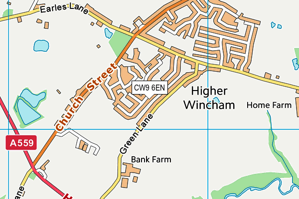 CW9 6EN map - OS VectorMap District (Ordnance Survey)