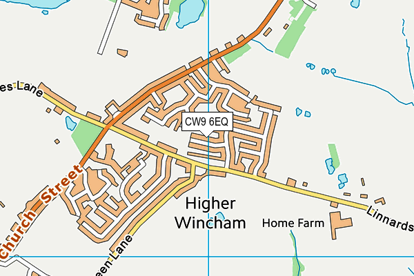 CW9 6EQ map - OS VectorMap District (Ordnance Survey)