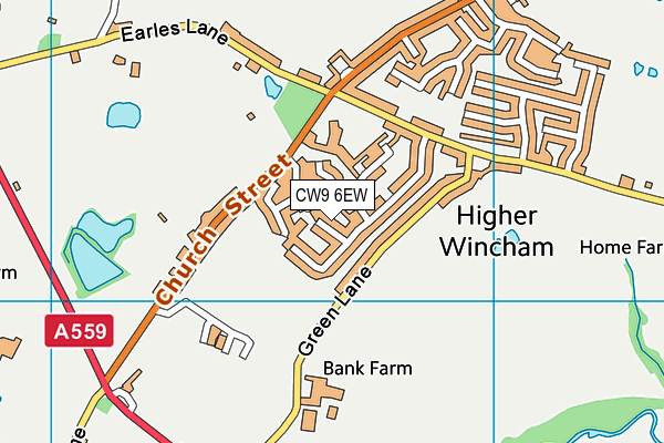 CW9 6EW map - OS VectorMap District (Ordnance Survey)