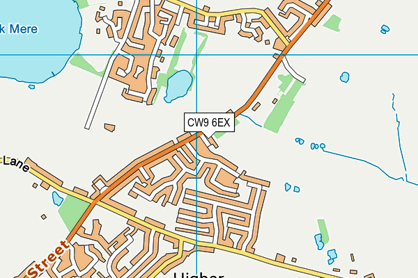 CW9 6EX map - OS VectorMap District (Ordnance Survey)