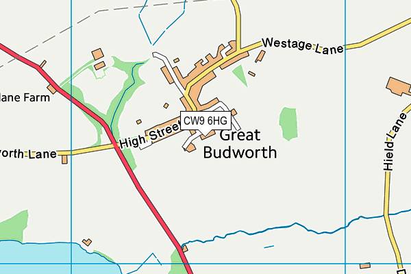 CW9 6HG map - OS VectorMap District (Ordnance Survey)