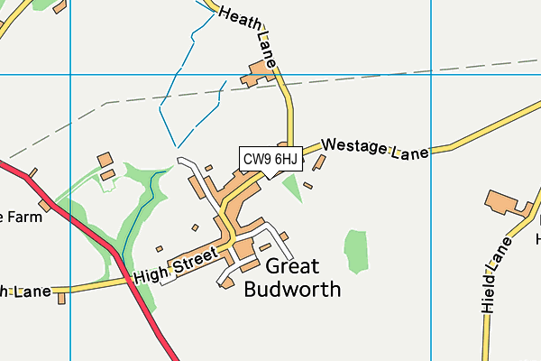 CW9 6HJ map - OS VectorMap District (Ordnance Survey)