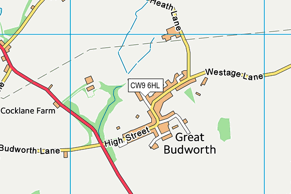 CW9 6HL map - OS VectorMap District (Ordnance Survey)