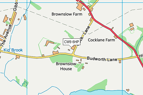 CW9 6HP map - OS VectorMap District (Ordnance Survey)