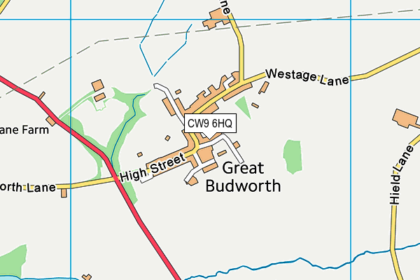 Great Budworth CofE Primary School map (CW9 6HQ) - OS VectorMap District (Ordnance Survey)