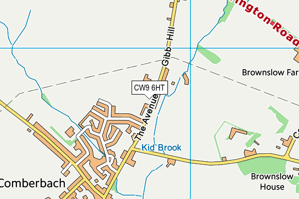 CW9 6HT map - OS VectorMap District (Ordnance Survey)