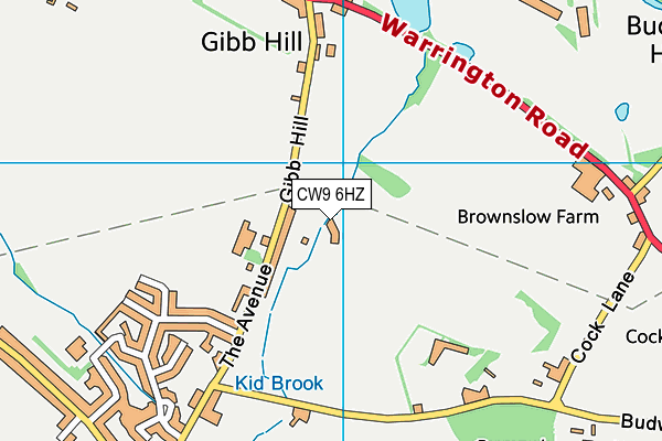 CW9 6HZ map - OS VectorMap District (Ordnance Survey)