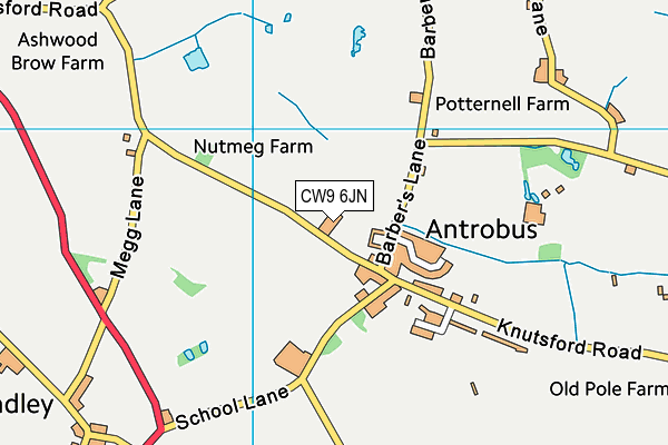 CW9 6JN map - OS VectorMap District (Ordnance Survey)