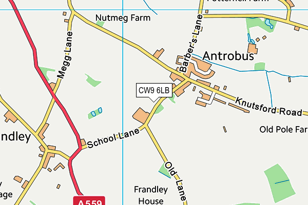 Antrobus St Mark's CofE Primary School map (CW9 6LB) - OS VectorMap District (Ordnance Survey)