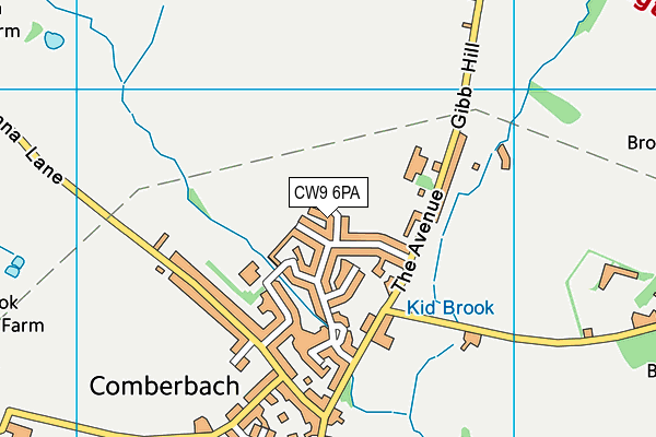 CW9 6PA map - OS VectorMap District (Ordnance Survey)