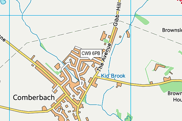 CW9 6PB map - OS VectorMap District (Ordnance Survey)