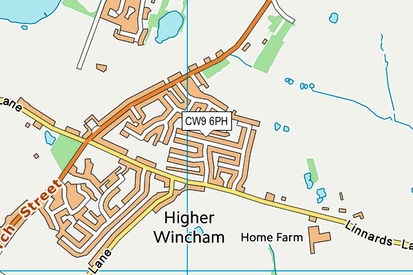 CW9 6PH map - OS VectorMap District (Ordnance Survey)