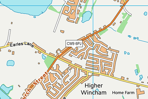 CW9 6PJ map - OS VectorMap District (Ordnance Survey)