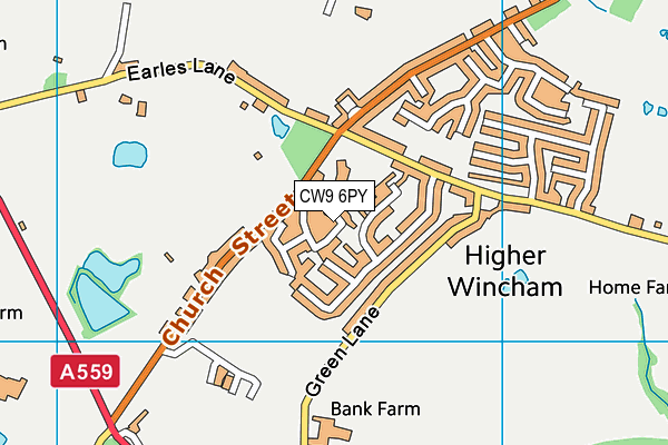 CW9 6PY map - OS VectorMap District (Ordnance Survey)